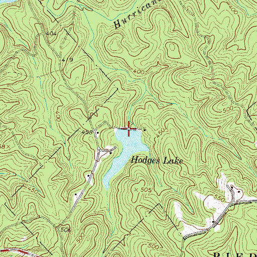 Topographic Map of Hodges Lake Dam, GA