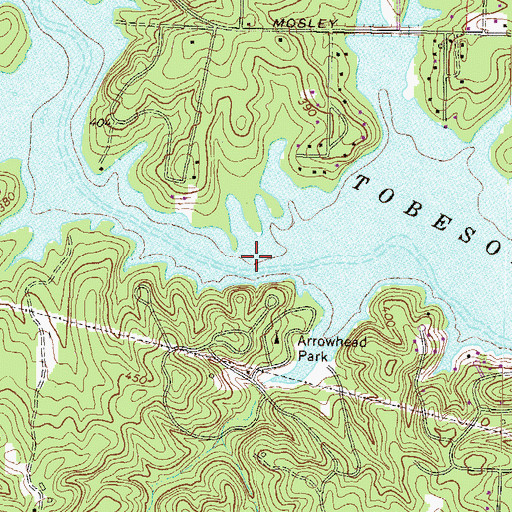 Topographic Map of Lake Tobesofkee, GA