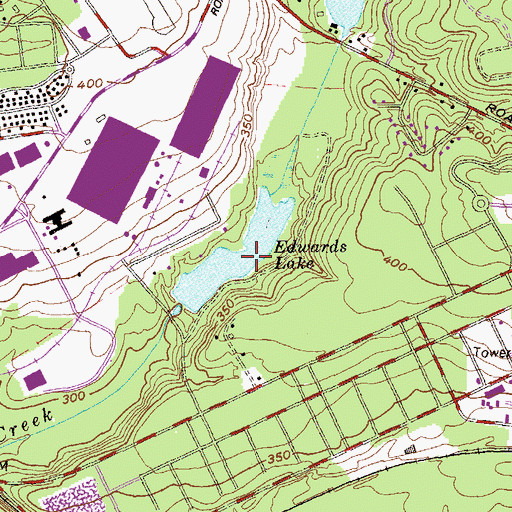 Topographic Map of Edwards Lake Dam, GA