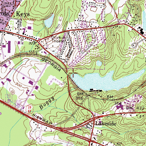 Topographic Map of Lakeside Dam, GA