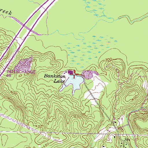 Topographic Map of Bankston Lake Dam, GA