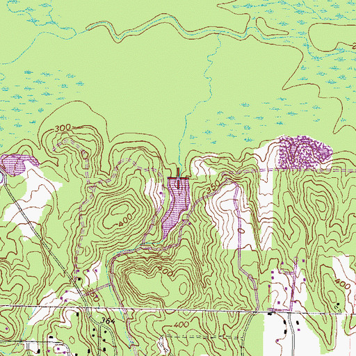 Topographic Map of Sikes Lake Dam, GA