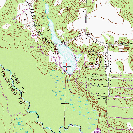 Topographic Map of Gibson-Cary Development Corporation Pond, GA