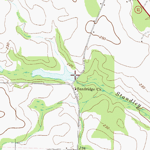 Topographic Map of Dawson Lake Dam, GA