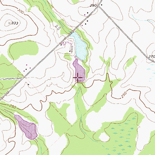 Topographic Map of South Royce Lake Dam, GA