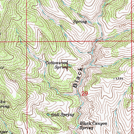 Topographic Map of Cottonwood Spring, AZ
