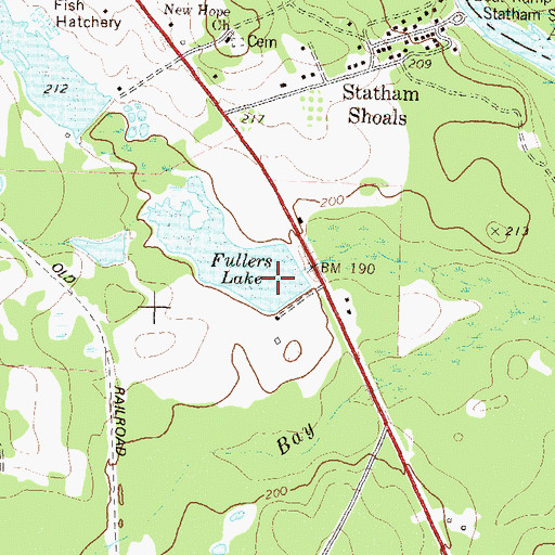 Topographic Map of Fuller Dam, GA