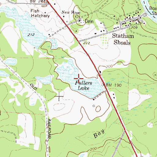 Topographic Map of Fullers Lake, GA