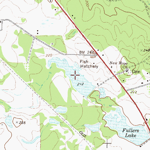 Topographic Map of Addison Lake, GA