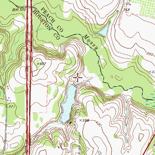 Topographic Map of Wooden Lake Dam, GA