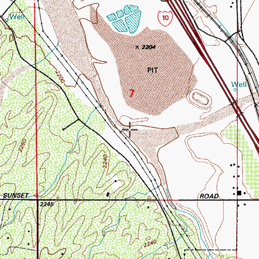 Topographic Map of Rillito River, AZ