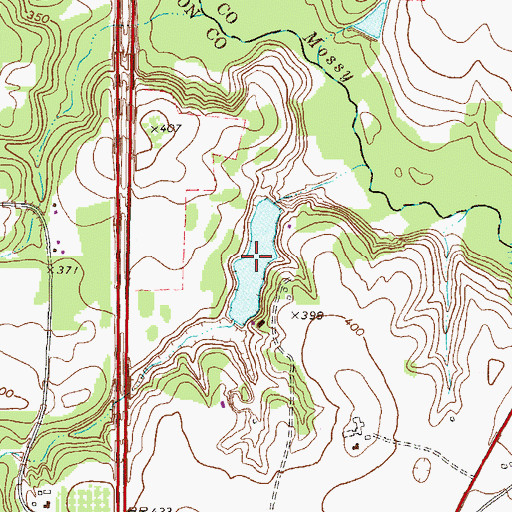 Topographic Map of Wooden Lake, GA