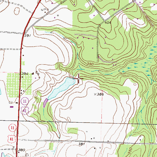 Topographic Map of Johnson Dam, GA