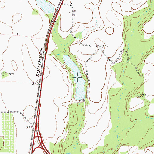 Topographic Map of Rush Lake, GA