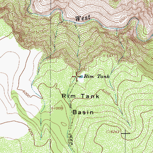 Topographic Map of Rim Tank, AZ