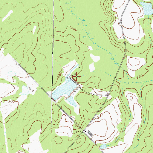 Topographic Map of Brown Pond Dam, GA
