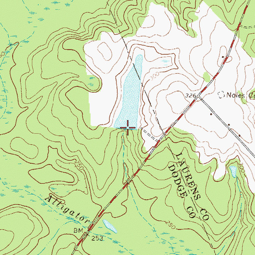 Topographic Map of McCollogh Pond Dam, GA