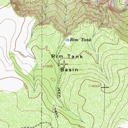 Topographic Map of Rim Tank Basin, AZ