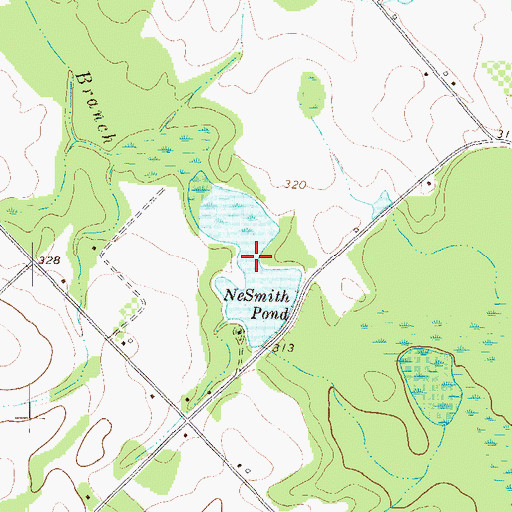 Topographic Map of Nesmith Pond Dam, GA