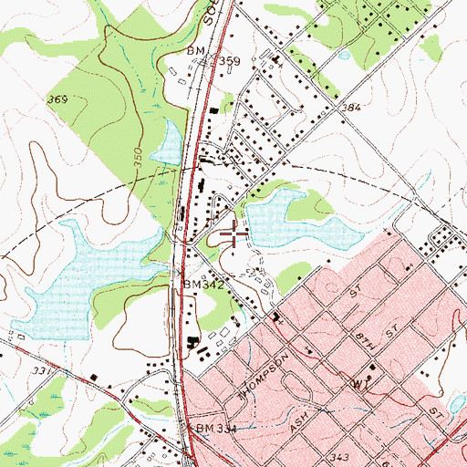 Topographic Map of Hill Dam, GA