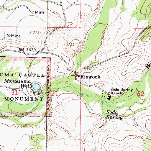 Topographic Map of Rimrock, AZ