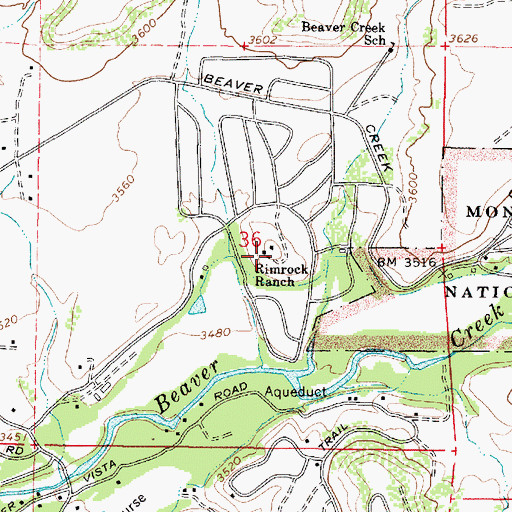 Topographic Map of Rimrock Ranch, AZ