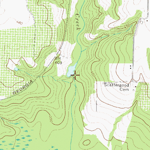 Topographic Map of Cleveland Dam, GA