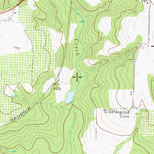 Topographic Map of Cleveland Lake, GA