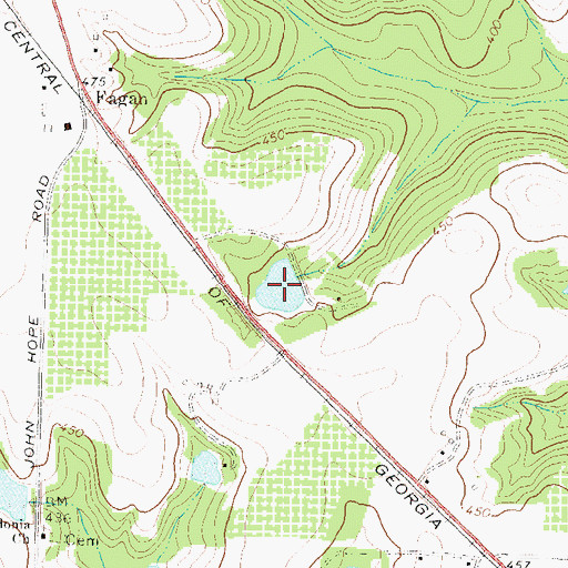 Topographic Map of Whipple Lake, GA