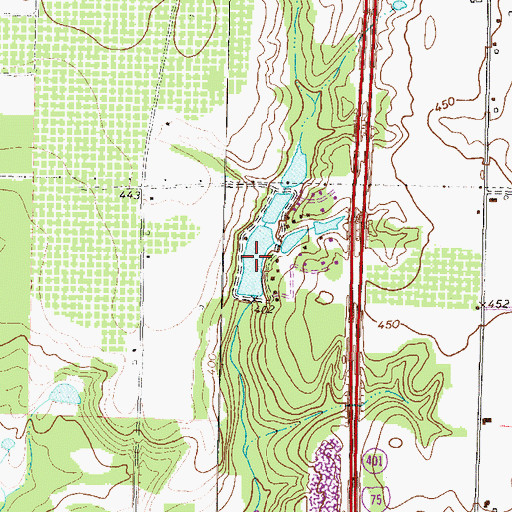 Topographic Map of Frances Fountain Lake, GA