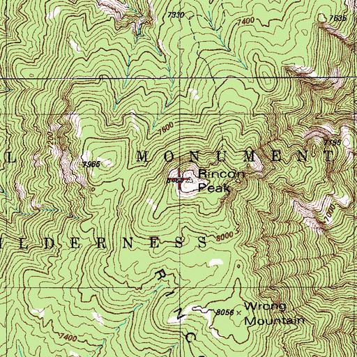 Topographic Map of Rincon Peak, AZ