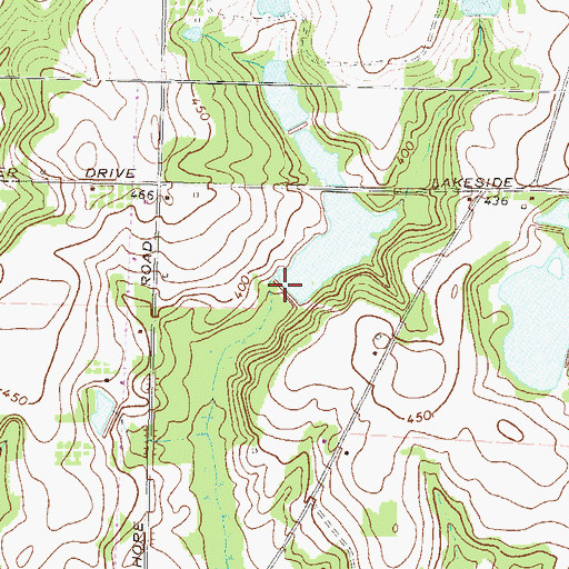 Topographic Map of Lucy Giles Dam, GA