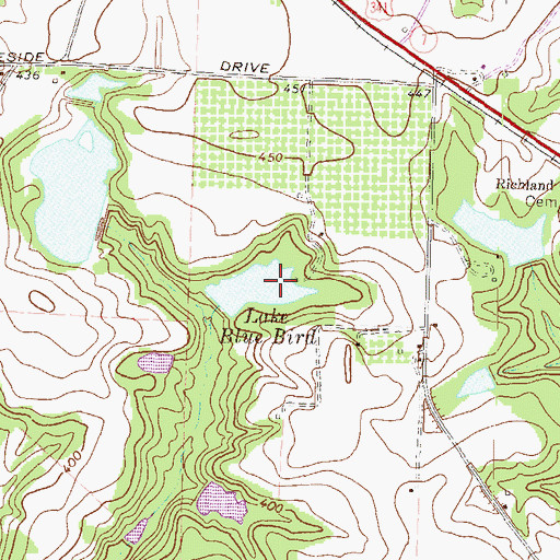 Topographic Map of Lake Blue Bird Dam, GA