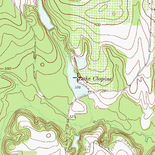 Topographic Map of Lake Clopine Dam, GA