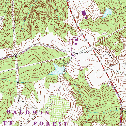 Topographic Map of Hospital Lake Number Two Dam, GA