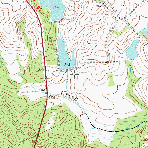 Topographic Map of Forestry Pond Dam Number One, GA
