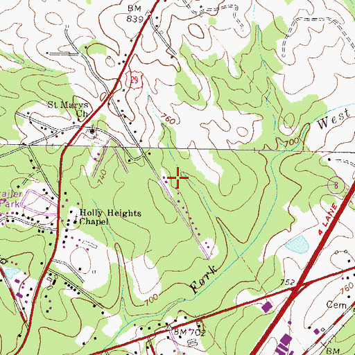 Topographic Map of Burke Lake Dam, GA