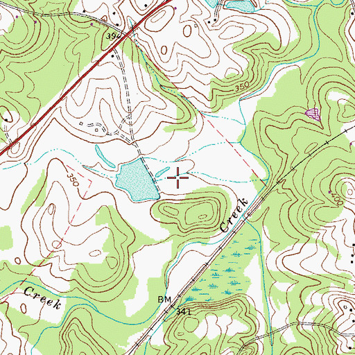 Topographic Map of Ashfield Lake Dam, GA