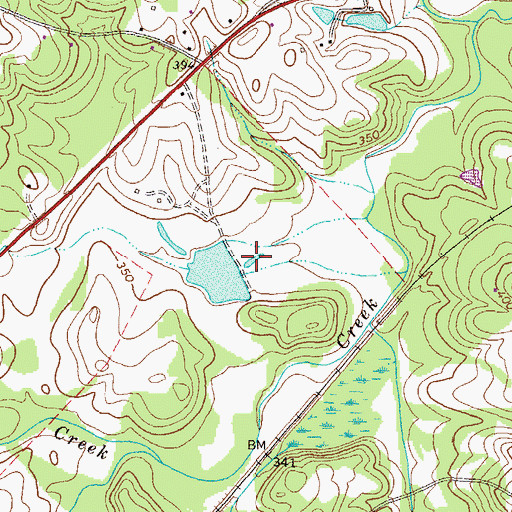 Topographic Map of Ashfield Lake, GA