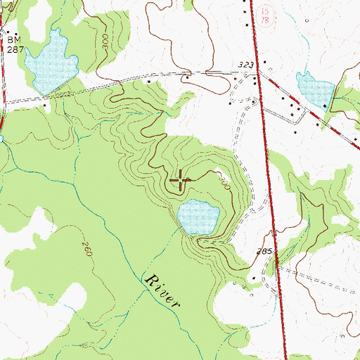 Topographic Map of East Pond Dam, GA