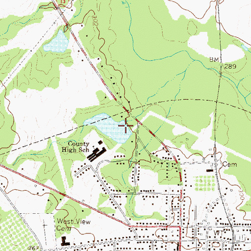 Topographic Map of Shurling Dam, GA
