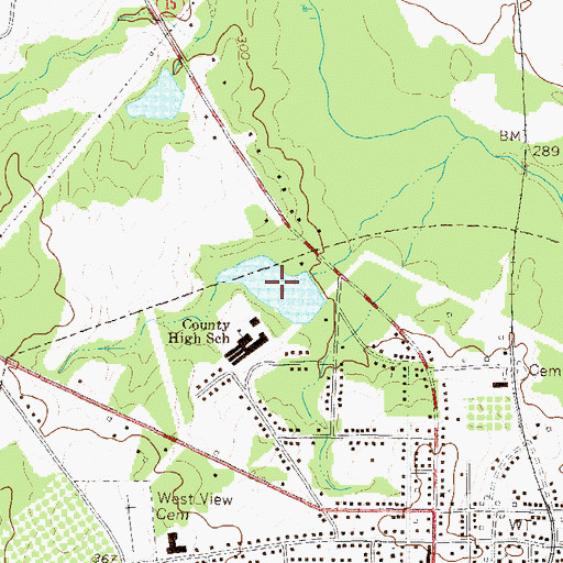 Topographic Map of Shurling Lake, GA
