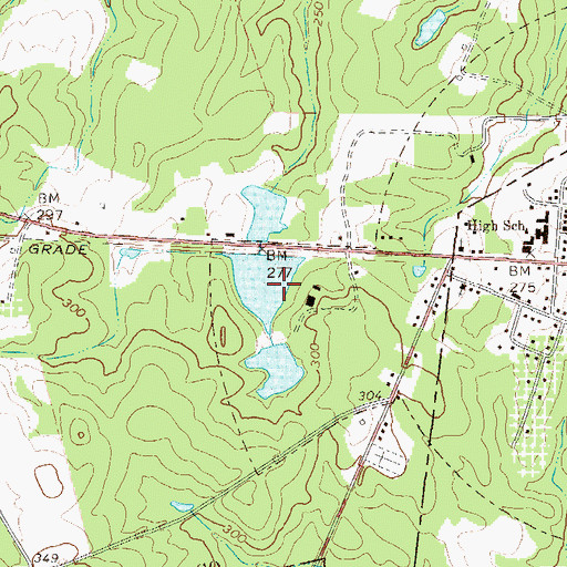 Topographic Map of Adrian Housing Pond Dam, GA