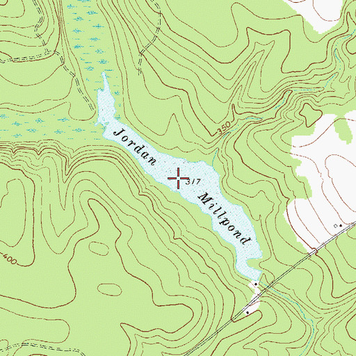 Topographic Map of Jordan Mill Pond Dam, GA