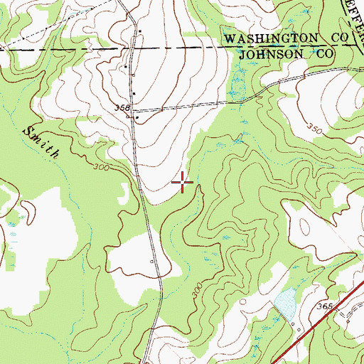 Topographic Map of Lewis Lake Dam, GA