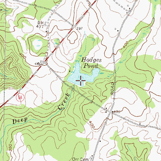 Topographic Map of Hodges Pond Dam, GA