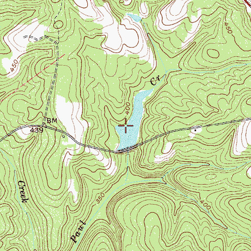 Topographic Map of Ralph Walker Lake Dam, GA