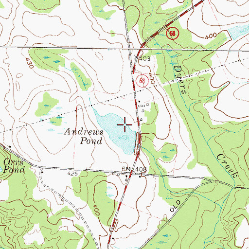 Topographic Map of Andrews Pond Dam, GA