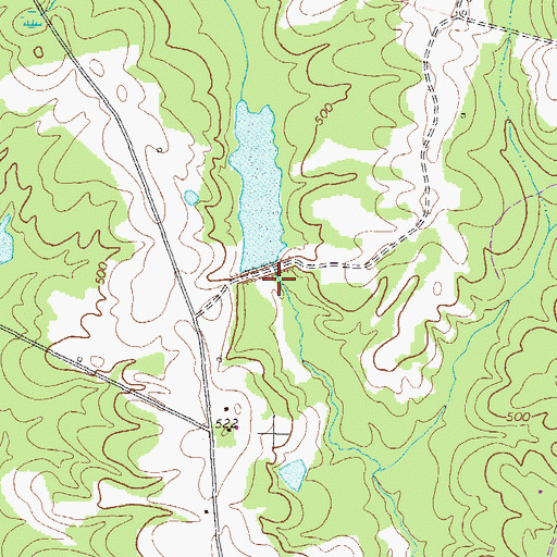 Topographic Map of Rocky Comfort Creek Structure Number 14 Dam, GA