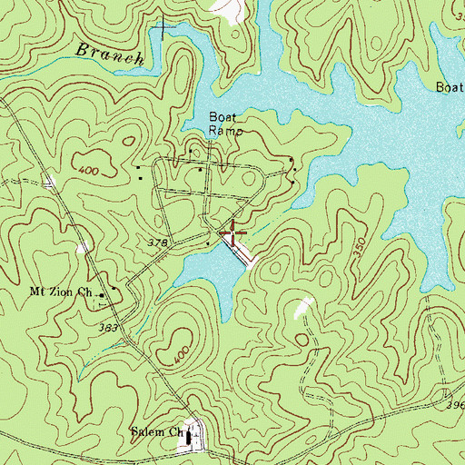 Topographic Map of Forest Lake Estates Dam, GA
